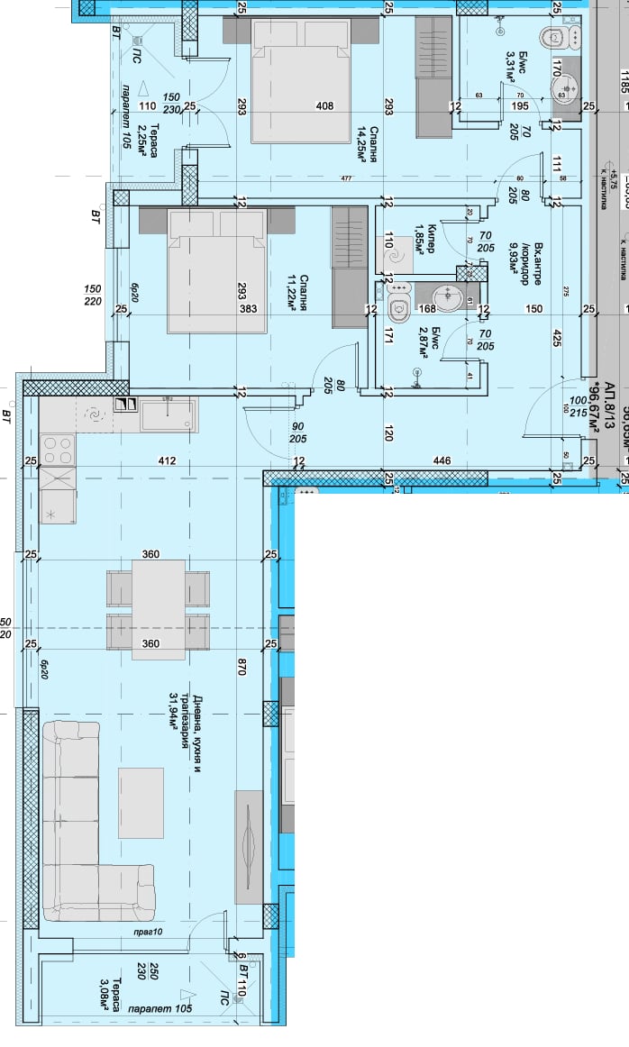 План апартаменти 9, 14, 19